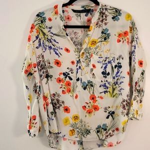 Zara floral blouse